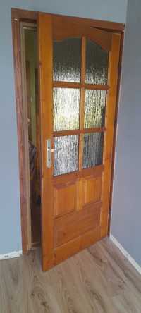 Drzwi drewniane wewnętrzne 2 sztuki 80cm, 120cm