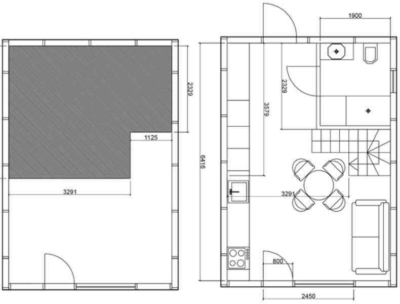 Panele SIP + drewno C24 zmontuj sam dom 5x7 całoroczny MTB ONE PLUS