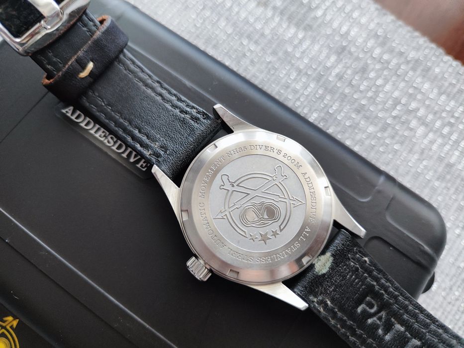 Zegarek pilot Addiesdive automatyczny - Seiko NH35A, komplet, aviator