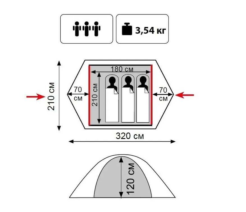 Намет Tramp Lite Tourist 2 олива/пісок,Tramp Lite Tourist 3олива/пісок
