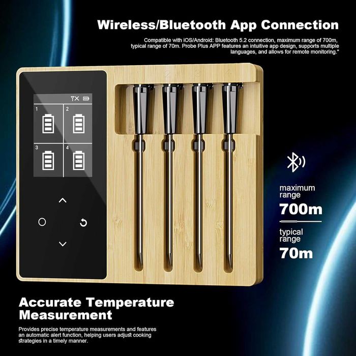 Bezprzewodowy termometr do grilla Bluetooth apka