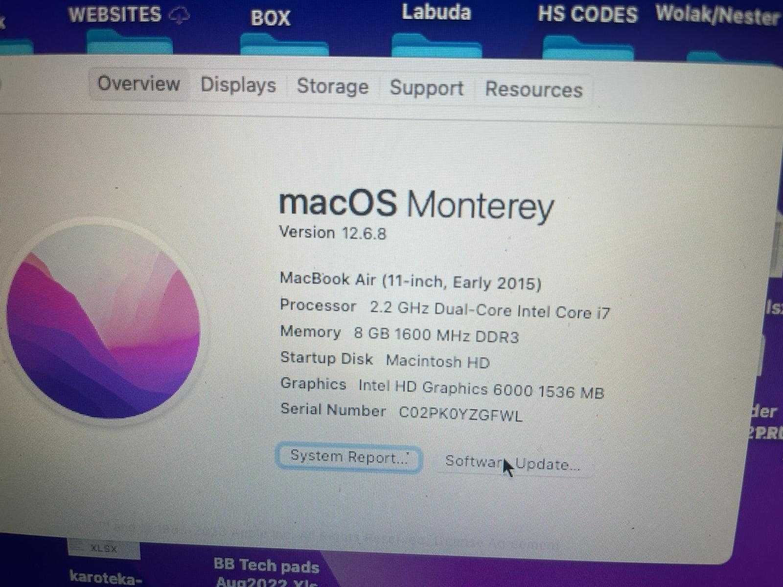 MacBook Air 2015r Inter Core i7 2.2 GHz