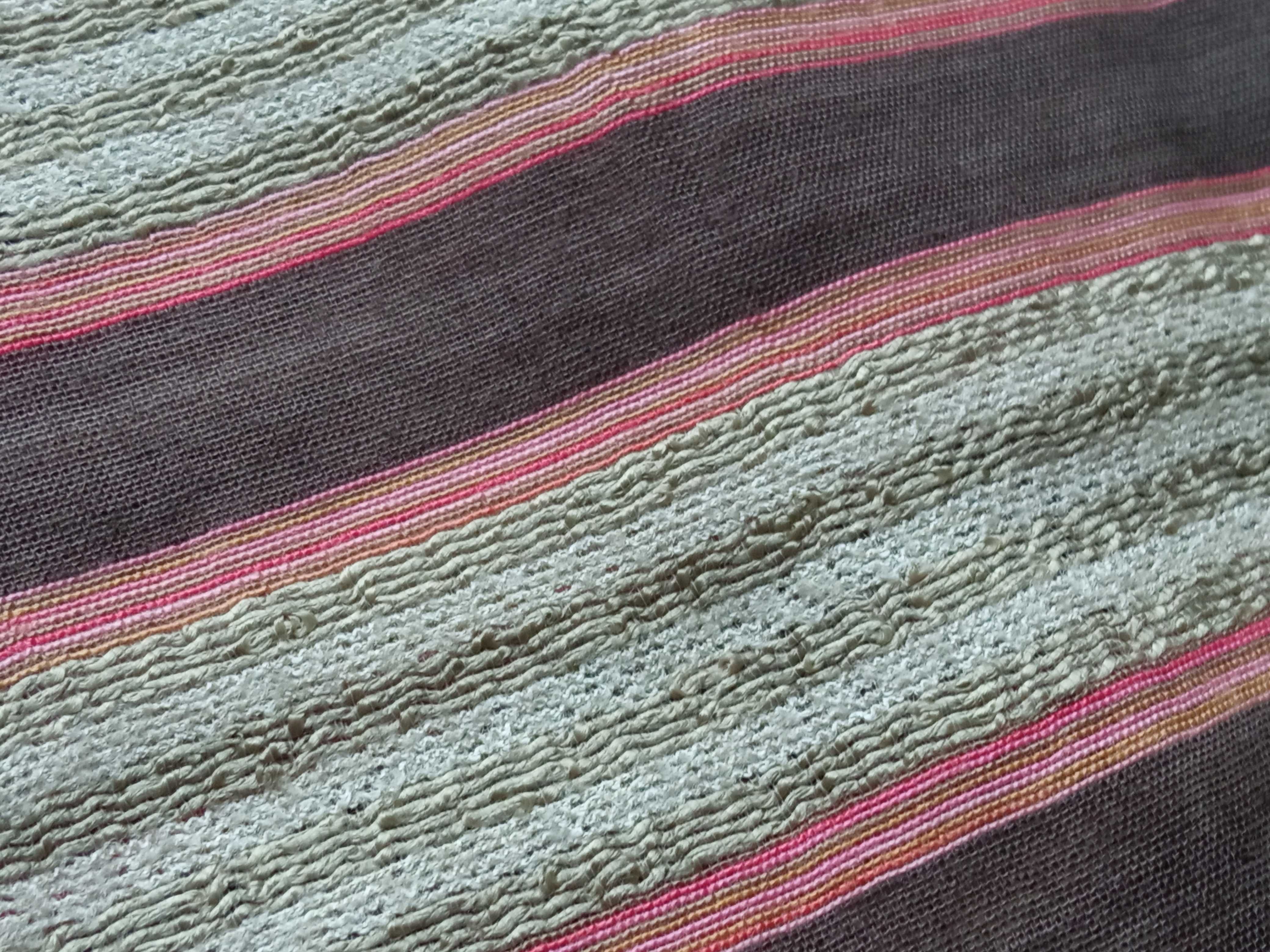 Duża chusta szal oversize w paski różowo brązowy 80 x 180 cm