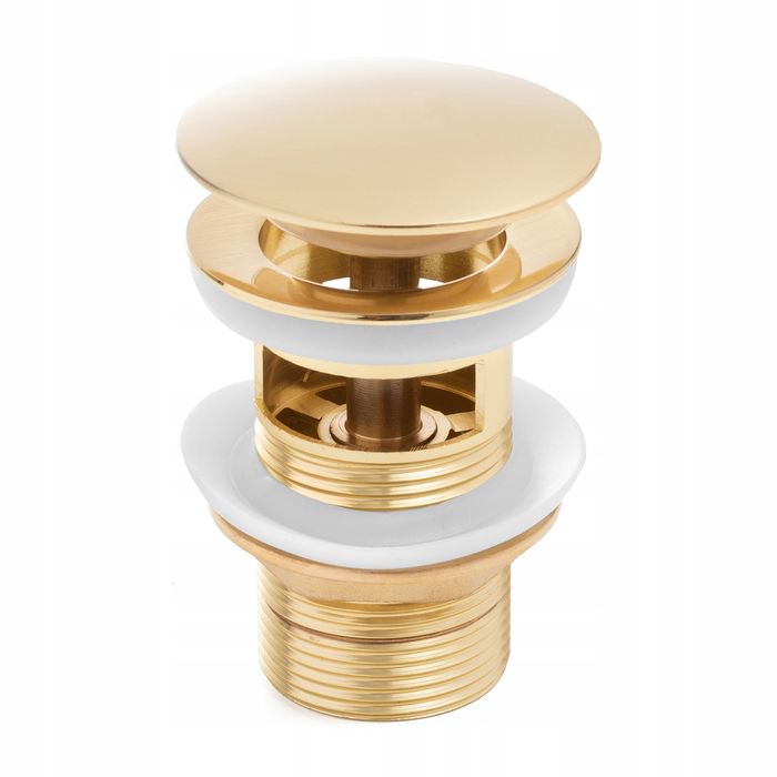 Korek Klik-Klak Do Umywalki Z Przelewem Do Łazienki Złoty