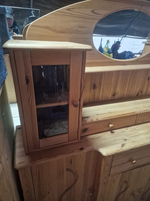 Komoda toaletka witryna sosnowa