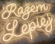 Napis, led ślubny razem lepiej