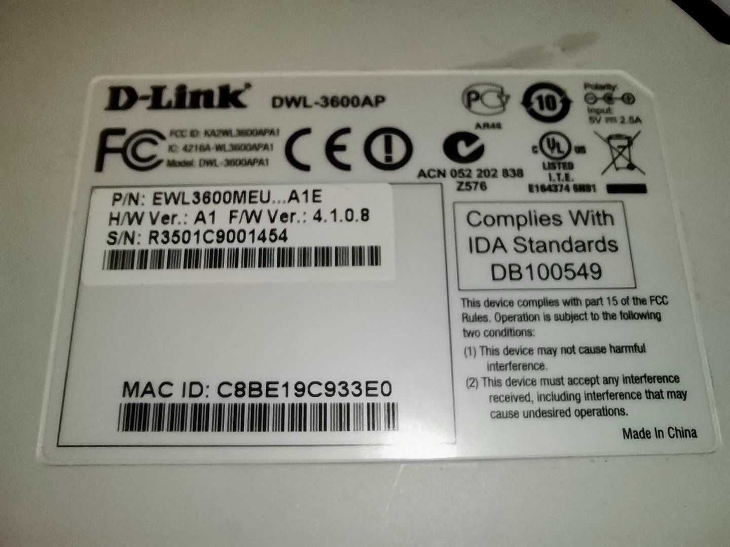 Точка доступа D-Link DWL-3600AP 802.11n, PoE состояние неизвестно