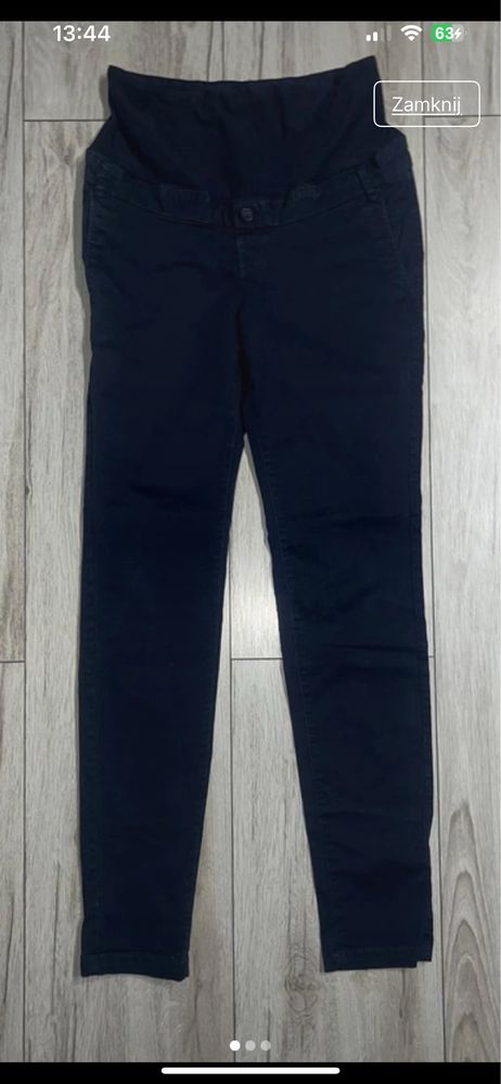 H&M Mama granatowe spodnie ciazowe roz S /36