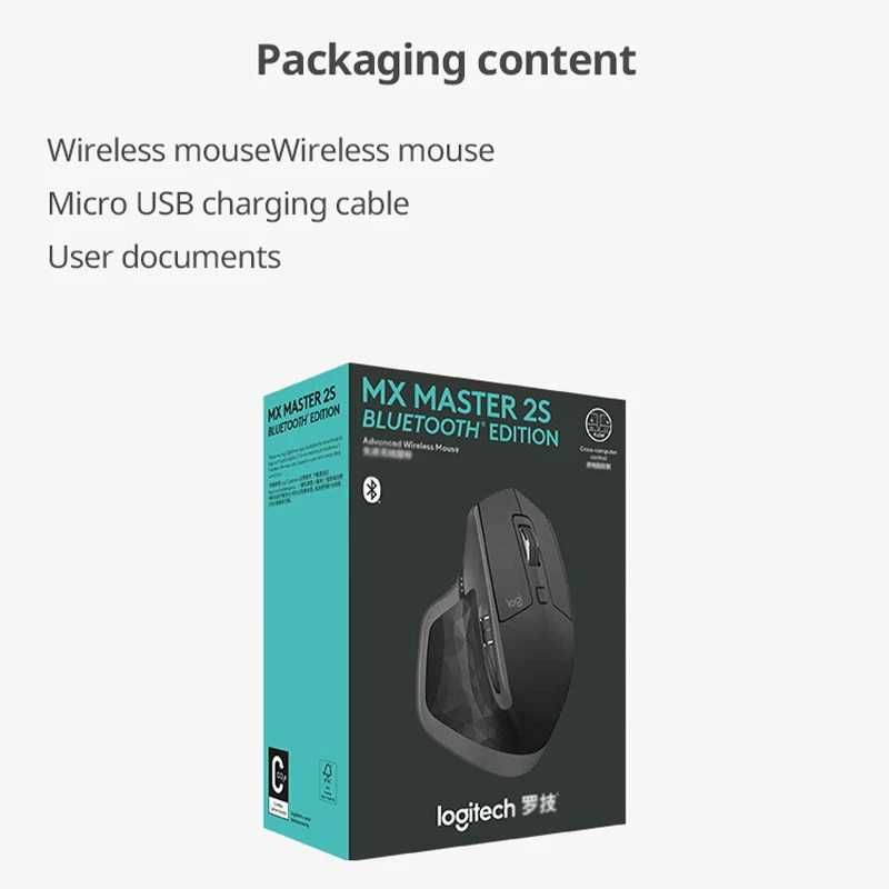 Мишка Logitech MX Master 2S Бездротова 2.4GHz, Bluetooth, Чорна, Нова