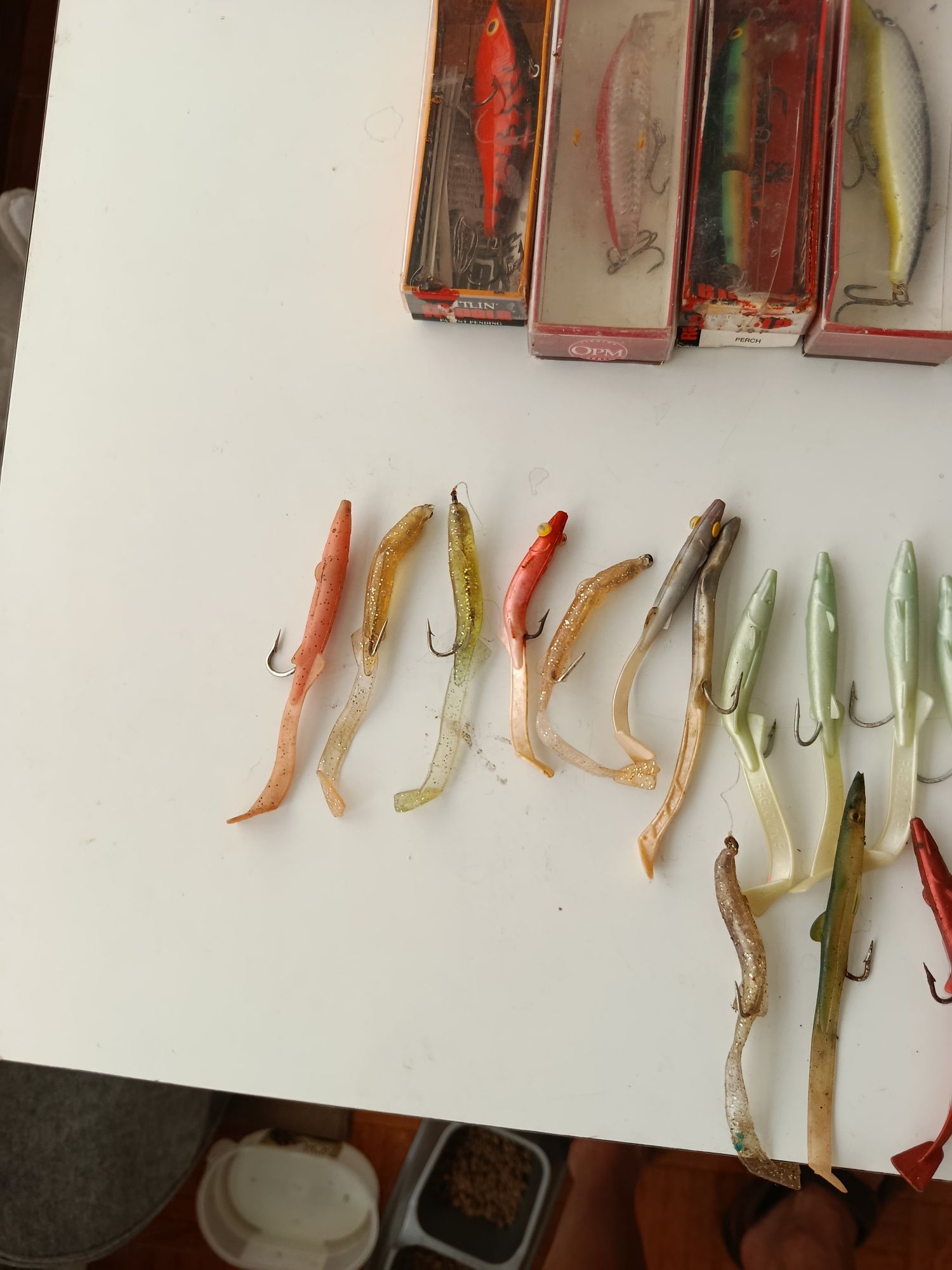 Sortido iscos para pesca ao corrico
