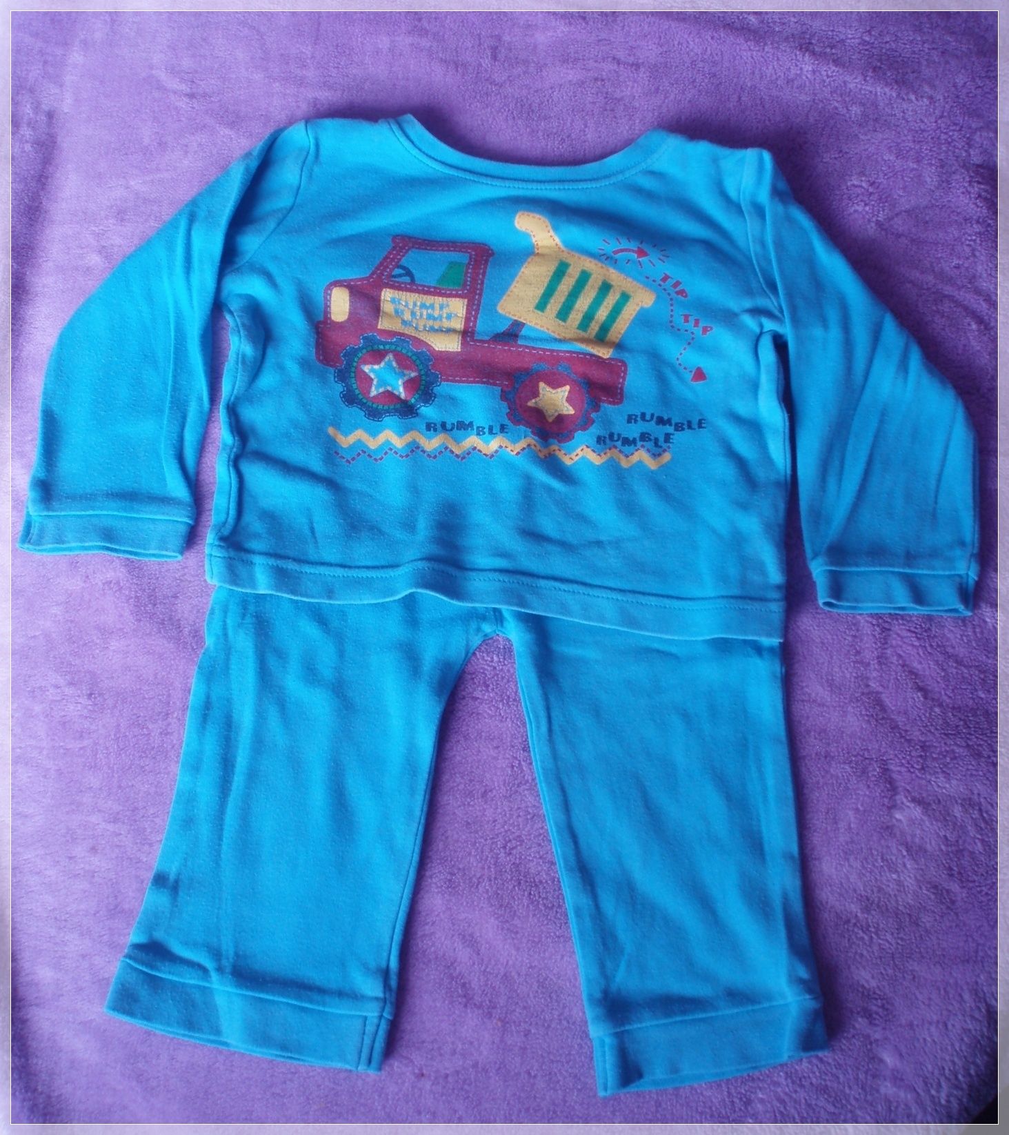 Ubrania 74-80 roz. 9-12 m. Bluzka Spodnie Śpiochy Body.