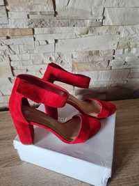 sandały damskie czerwone