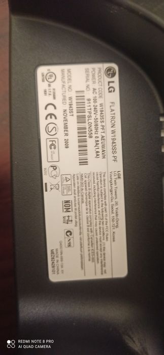 Монитор LG Flatron W1943SS б/у рабочий