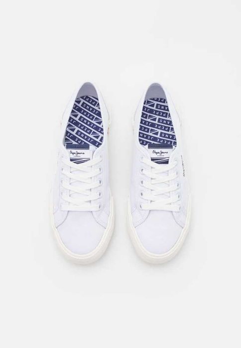 Okazja ! Pepe Jeans London oryginalne modne białe trampki tenisówki