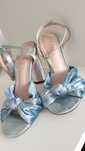 Buty na obcasie sandałki glam welur kokarda sanah bridgerton
