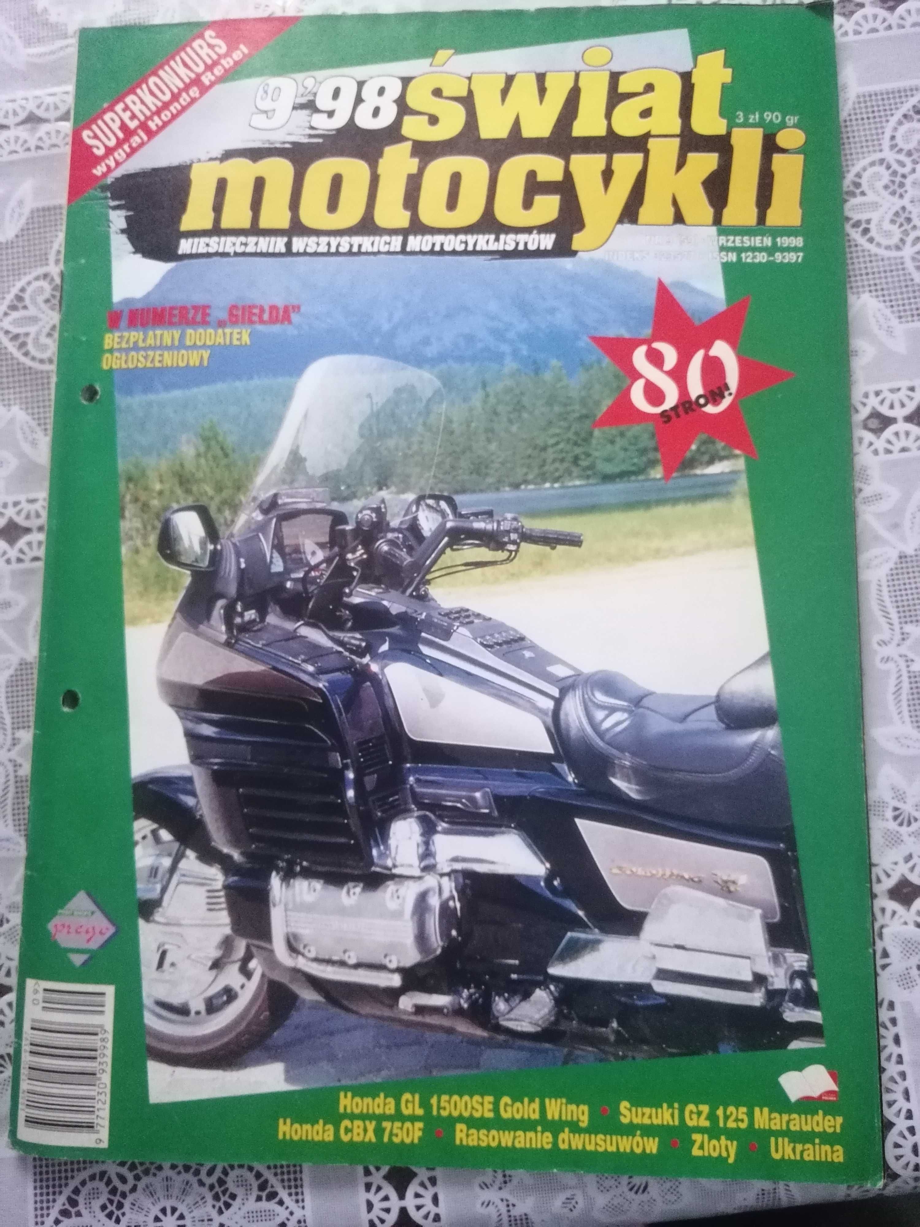 Gazeta świat motocykli JUNAK Honda GL 1500SE HONDA CBX 750 F DKW