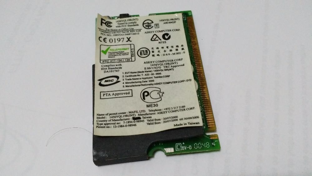 Askey 1456VQL19R Data/Fax 56K Mini PCI