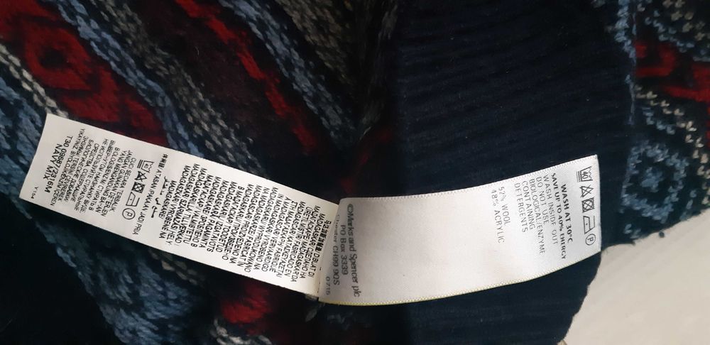 Светр, свитер мужской ,кофта полувер 50-52 . Шерстяний.Стан нового.M&S