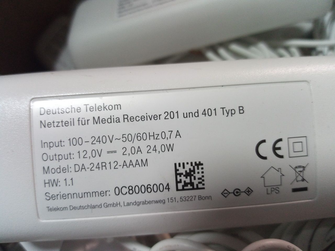 Блок живлення Deutsche Telekom адаптер питания 12В 12V 2A 24W комплект