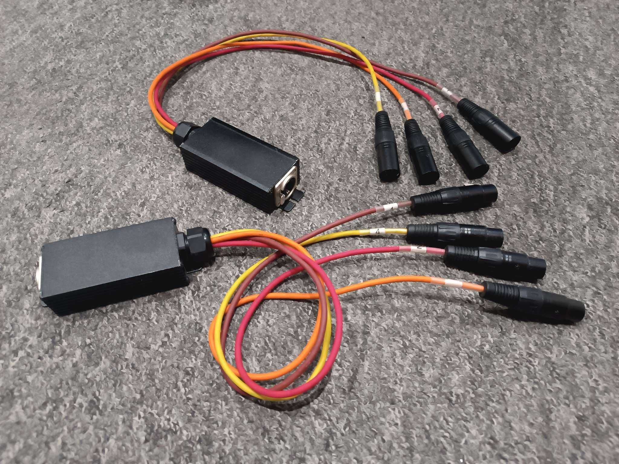 Splitter Ethercon Rj45 CatBox 4x XLR rozdzielacz na skrętkę AUDIO DMX