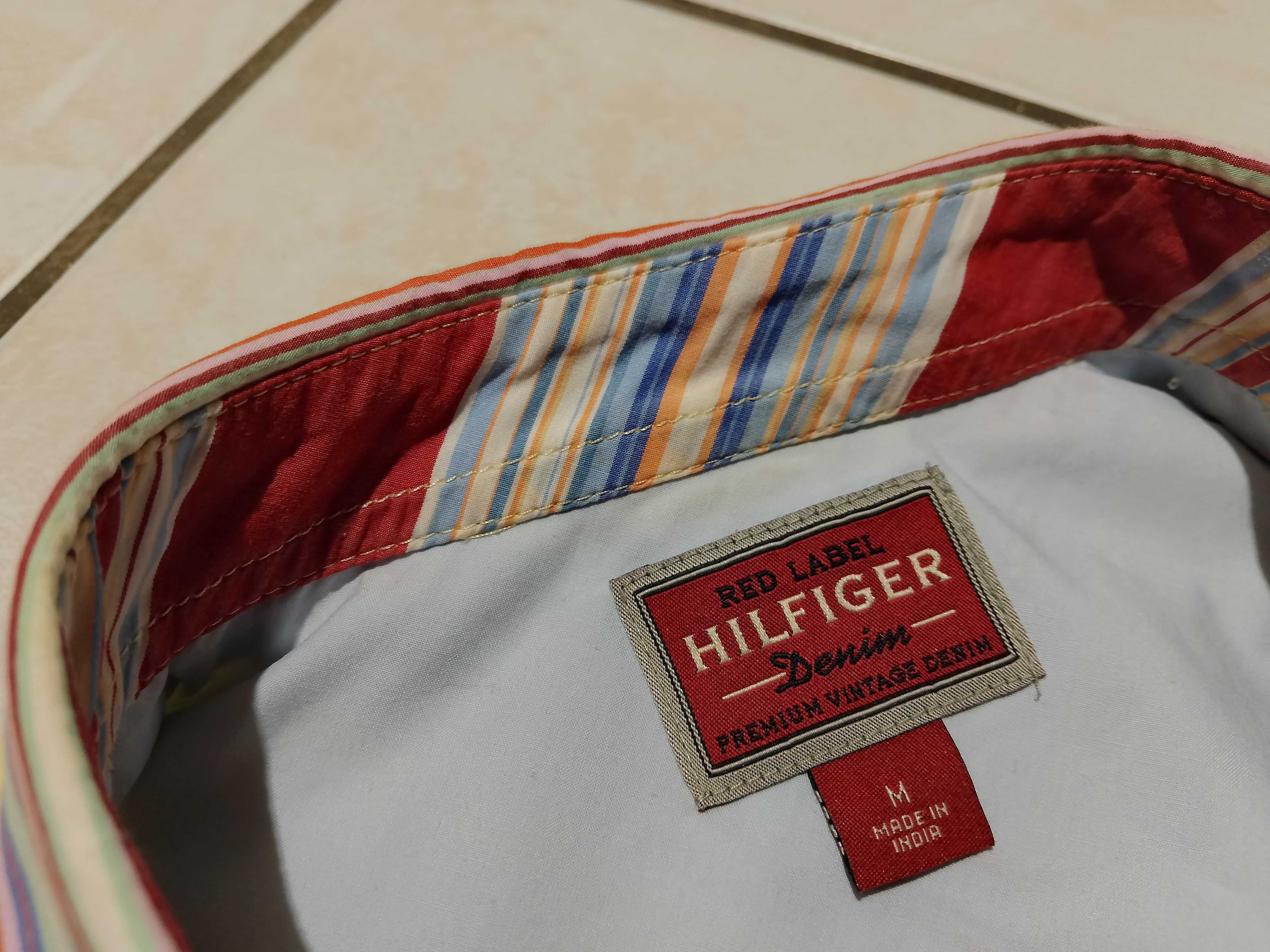 TOMMY HILFIGER USA - NOWA! z LOGO Koszula Męska krótki rękaw rozmiar L