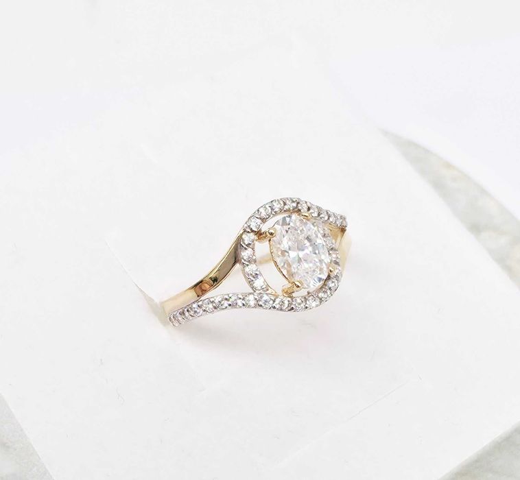 Złoty pierścionek z cyrkoniami 585 GOLD MONEY