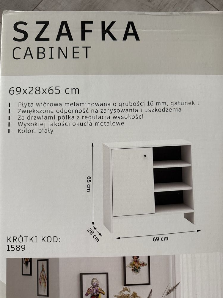 Nowa szafka z polkami biala 65x69x28 meblomaster