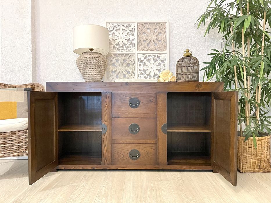 aparador, consola, louceiro, armario, movel, oriental, rustico