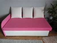 Sofa różowo biała