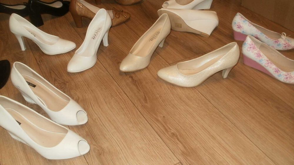 Buty damskie –białe, ecru, czarne, m.in. Brilu -rozmiar 39, 38