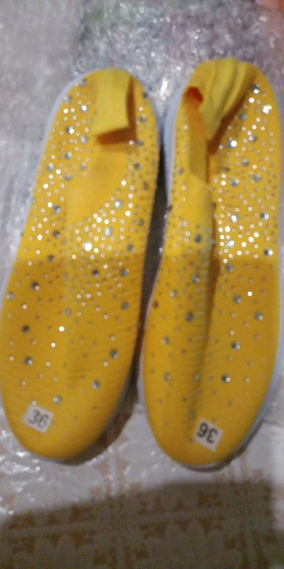 Мокасины со стразами, р 36,