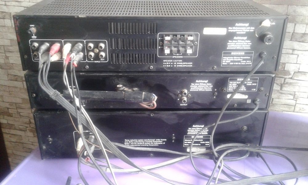 Stara Wieża SIEMENS 3 Segmenty Kaseta Wzmacniacz Radio Tuner HiFi PRL