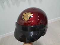 Duży skórzany kask Bayard choper harley orzeł vintage Francja obw.62cm