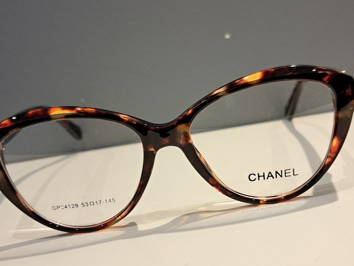 **CHANEL nowe panterkowe oprawki okulary zerówki zlote