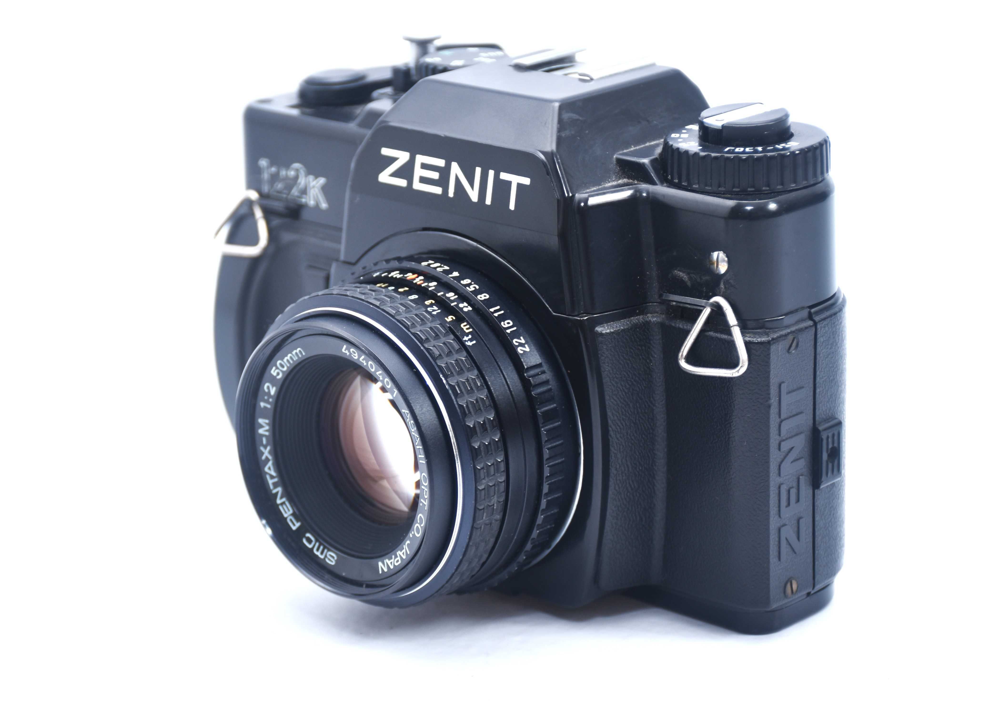 Zenith 122K com lente Pentax 50mm f\2 manual máquina analógica