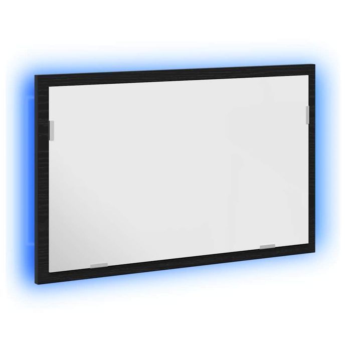 Vidaxl Lustro Łazienkowe Z Oświetleniem Led, Czarny Dąb, 60X8,5X37 Cm