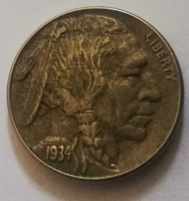 USA 5 centów 1934 five cents Indianin bizon
