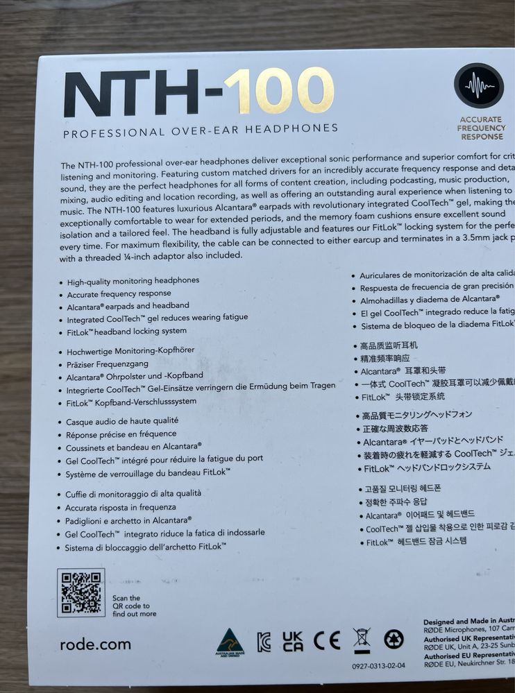 Rode NTH-100 słuchawki studyjne nowe