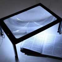 Увеличительное стекло размера A4, 3X кратное увеличение с подсветкой