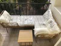 Conjunto de Jardim de 3 Peças em Vime Sintético