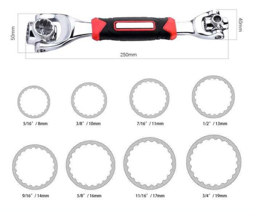 Универсальный ключ 48 в 1 многофункциональный Universal Tiger Wrench