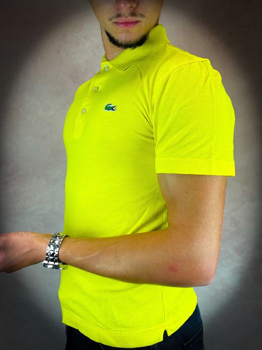 Nowa Stylowa Żółta Męska Polo T-shirt «Lacoste» Koszulka / XS