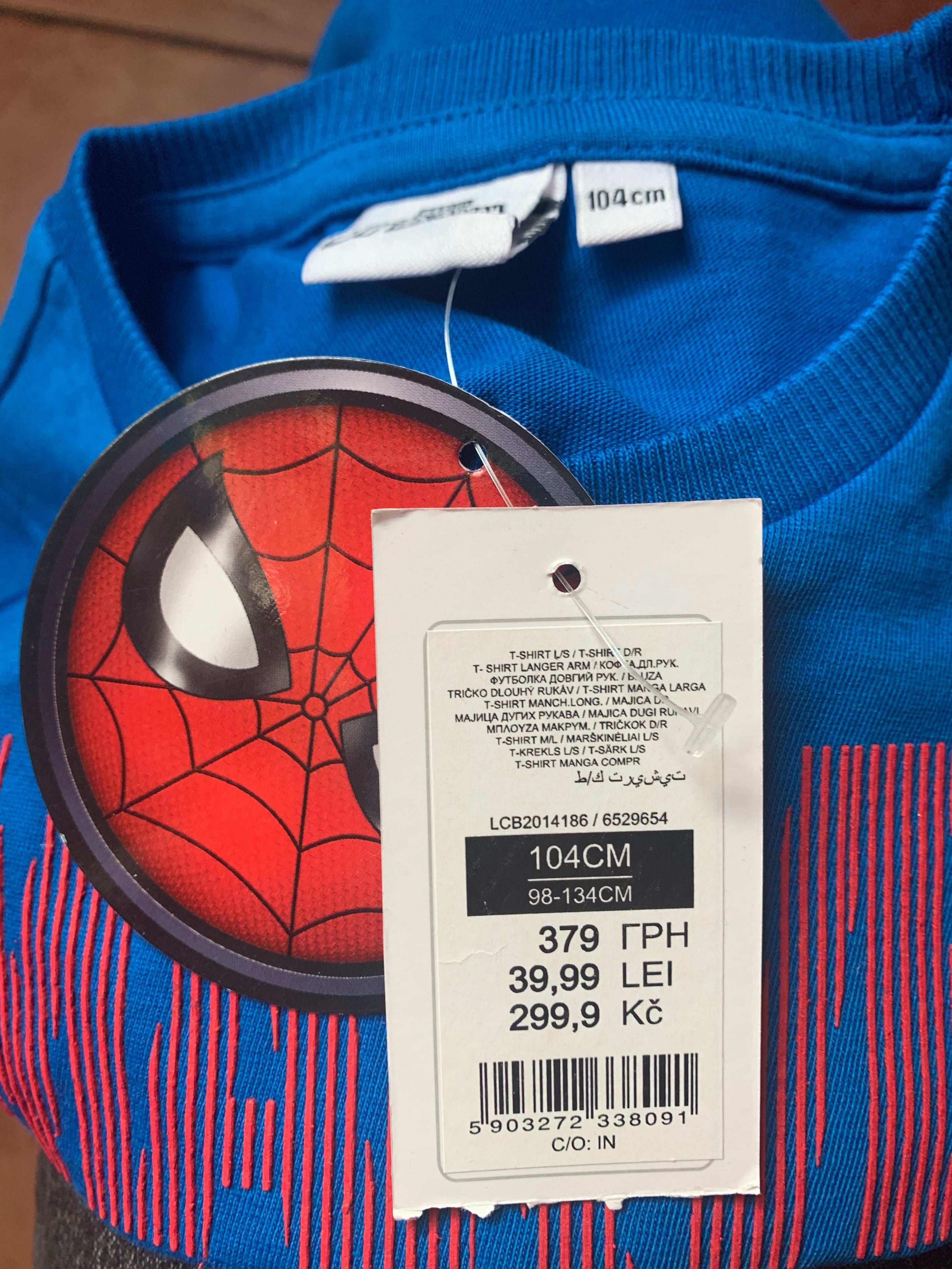 Bluzka niebieska Spider Man ze Smyka roz 104