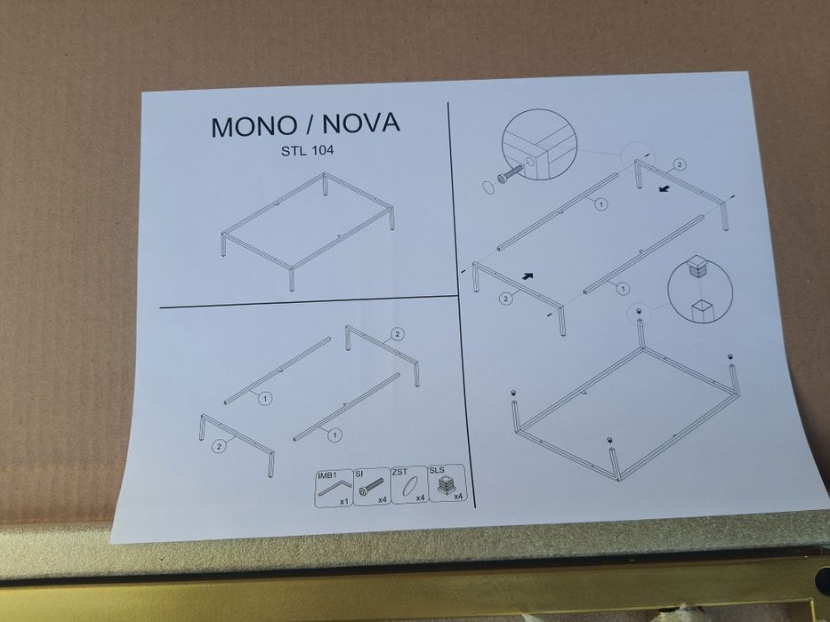 Złoty stelaż do ławy NOVA / MONO STL104s – NOWY w kartonie