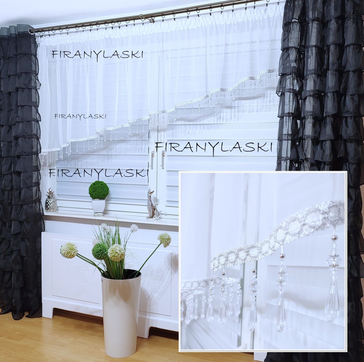 Firana 400x100 Firany Gotowe Firanki do kuchni pokoju