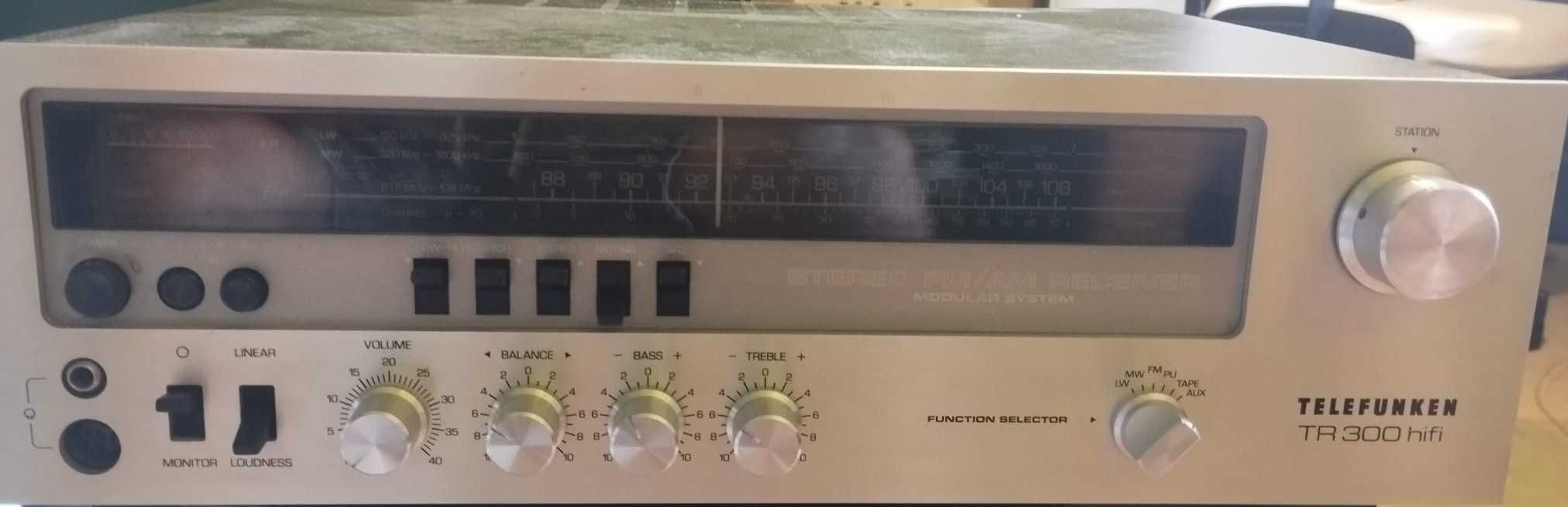 Wzmacniacz Amplituner Telefunken TR-300 TR300 Sprawny Srebrny