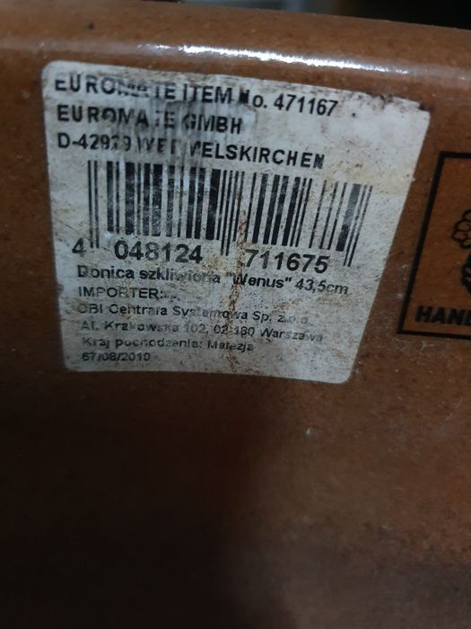 Duża donica Wenus ogrodowa szkliwiona czarna brązowa 43,5 średnica