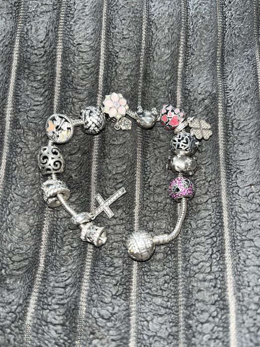 Браслет з шармами срібло 925