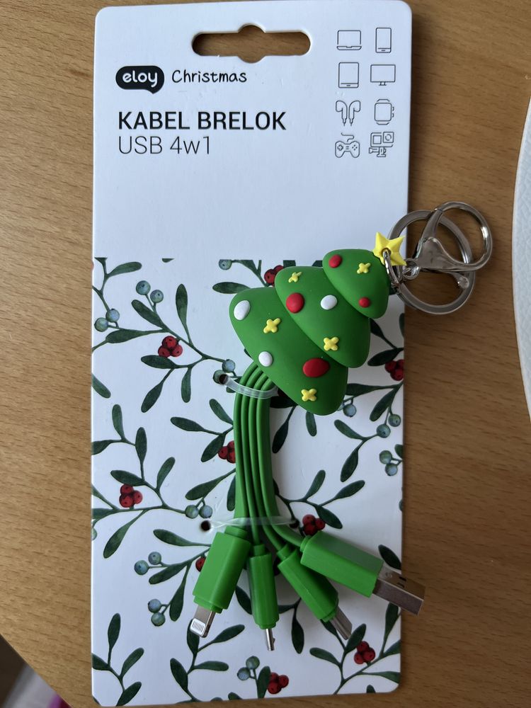 Kabel brelok choinka USB  4w1