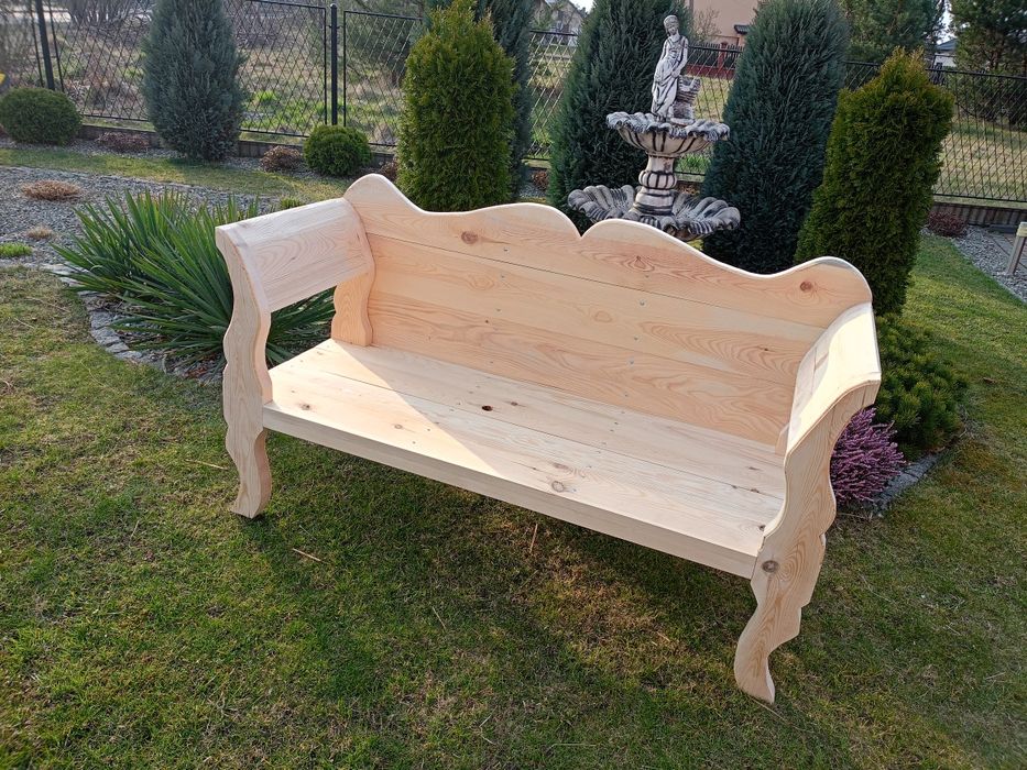 Ławka ogrodowa w całości z drewna polecam